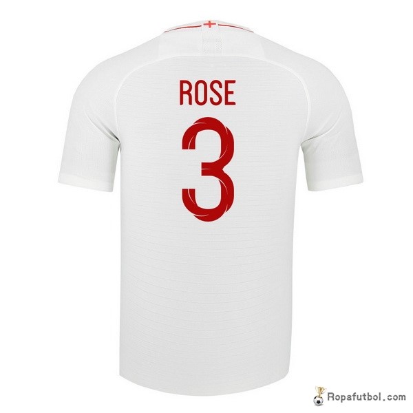 Camiseta Inglaterra Replica Primera Ropa Rose 2018 Blanco